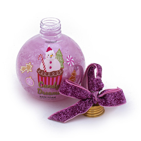 Tri Coastal tekutá pena do kúpeľa vo vianočnom dizajne – guľa, Candy Dreams, 240 ml