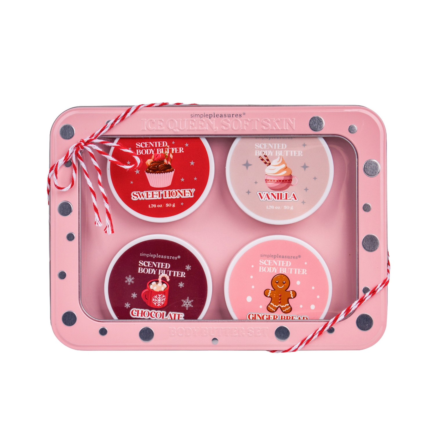 Tri Coastal vianočná darčeková sada voňavých telových masiel v kovovej krabičke, Body Butter Set