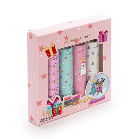 Tri Coastal darčeková sada balzamov na pery vo vianočnom balení, Lip Balm Collection – Pink, 4×3g