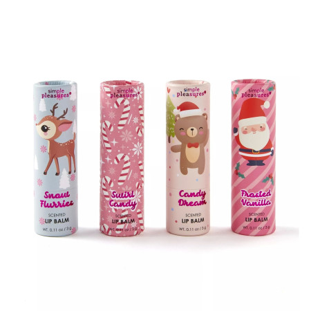 Tri Coastal darčeková sada balzamov na pery vo vianočnom balení, Lip Balm Set, 4 × 3g