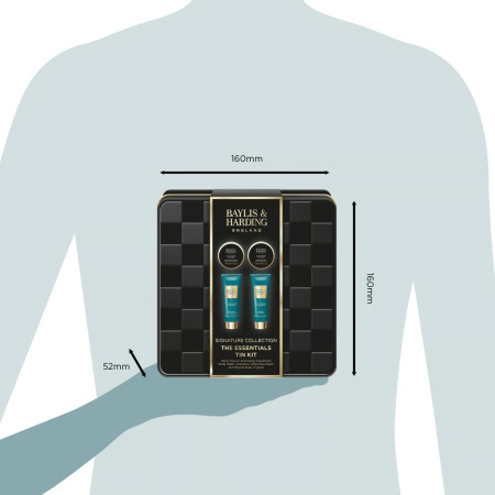 Baylis & Harding darčeková sada pre mužov, Black Pepper & Ginseng Men's The Essentials Tin Kit Gift Set, 4ks
