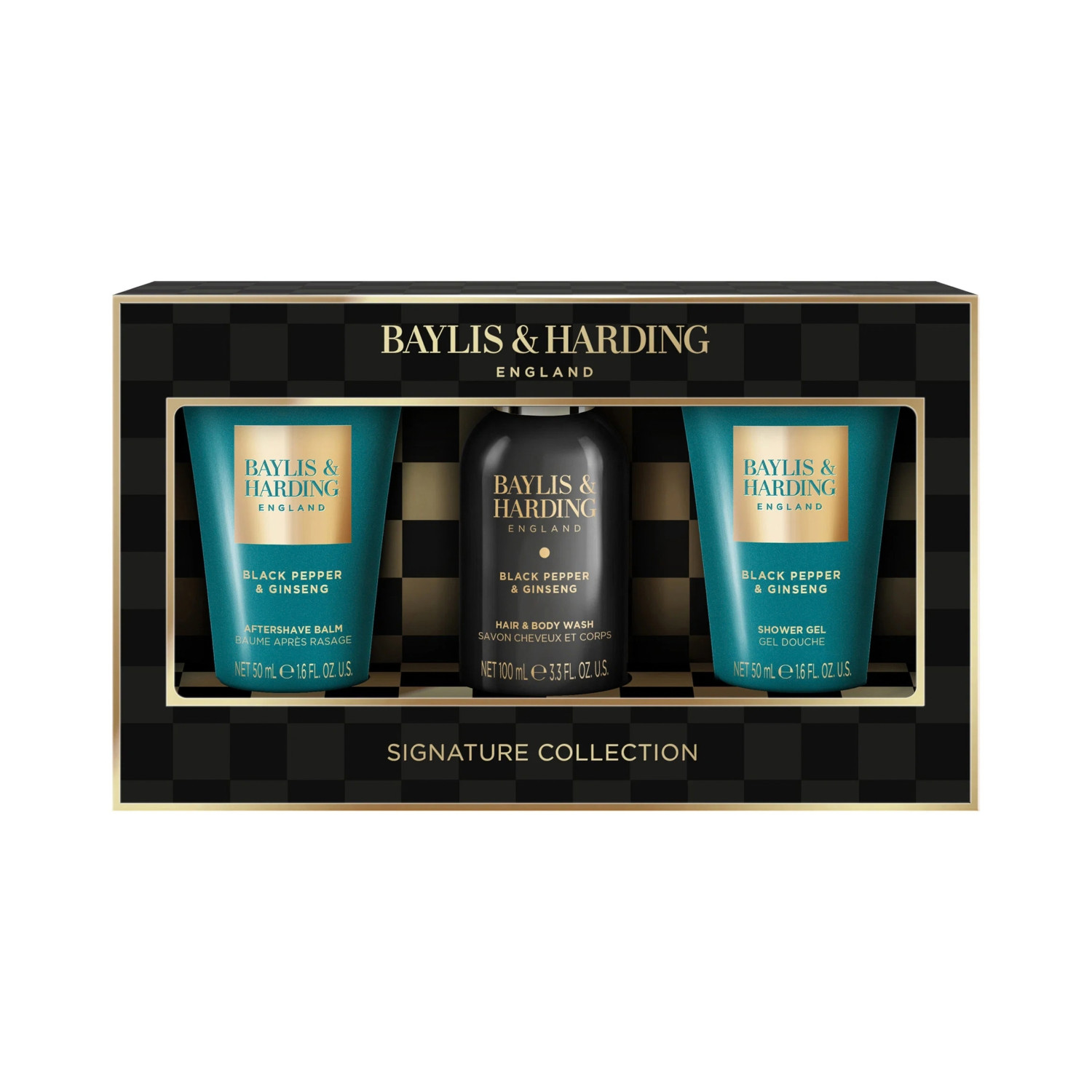 Baylis & Harding darčeková sada pre mužov, Black Pepper & Ginseng Men's Luxury Mini Trio Gift Set, 3ks