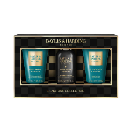 Baylis & Harding darčeková sada pre mužov, Black Pepper & Ginseng Men's Luxury Mini Trio Gift Set, 3ks