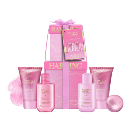 Baylis & Harding darčeková sada, Jojoba, Vanilla & Almond Oil Luxury Pamper Present Set, 6ks