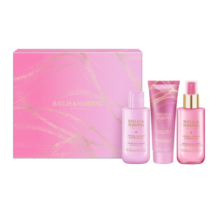 Baylis & Harding darčeková sada, Jojoba, Vanilla & Almond Oil Gift Wrapped Pamper Set, 3ks