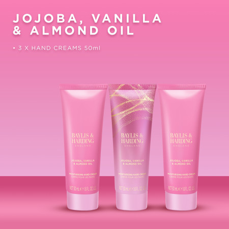 Baylis & Harding darčeková sada, Jojoba, Vanilla & Almond Oil Luxury Hand Treats Set, 3ks