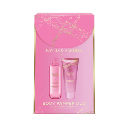 Baylis & Harding darčeková sada, Jojoba, Vanilla & Almond Oil Luxury Body Pamper Duo Set, 2ks