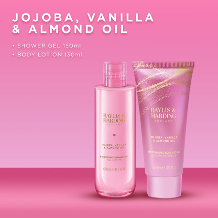 Baylis & Harding darčeková sada, Jojoba, Vanilla & Almond Oil Luxury Body Pamper Duo Set, 2ks