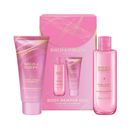 Baylis & Harding darčeková sada, Jojoba, Vanilla & Almond Oil Luxury Body Pamper Duo Set, 2ks