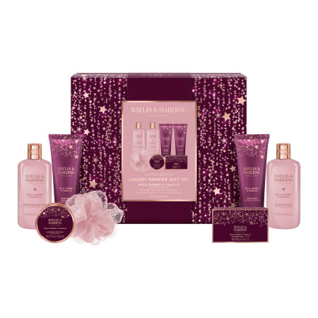 Baylis & Harding darčeková sada, Wild Cherry & Vanilla Luxury Pamper Gift Set, 7ks