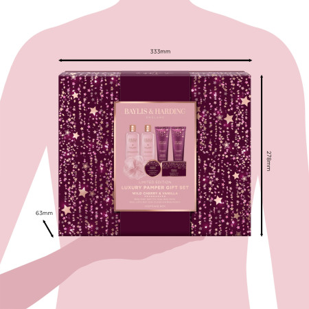 Baylis & Harding darčeková sada, Wild Cherry & Vanilla Luxury Pamper Gift Set, 7ks