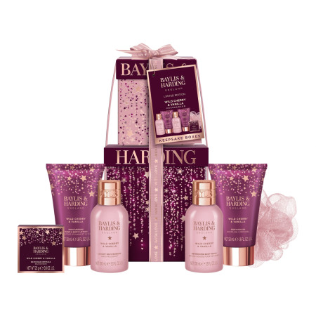 Baylis & Harding darčeková sada, Wild Cherry & Vanilla Luxury Pamper Present Gift Set, 6ks