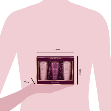 Baylis & Harding darčeková sada, Wild Cherry & Vanilla Luxury Hand Treats Gift Set, 3x50ml