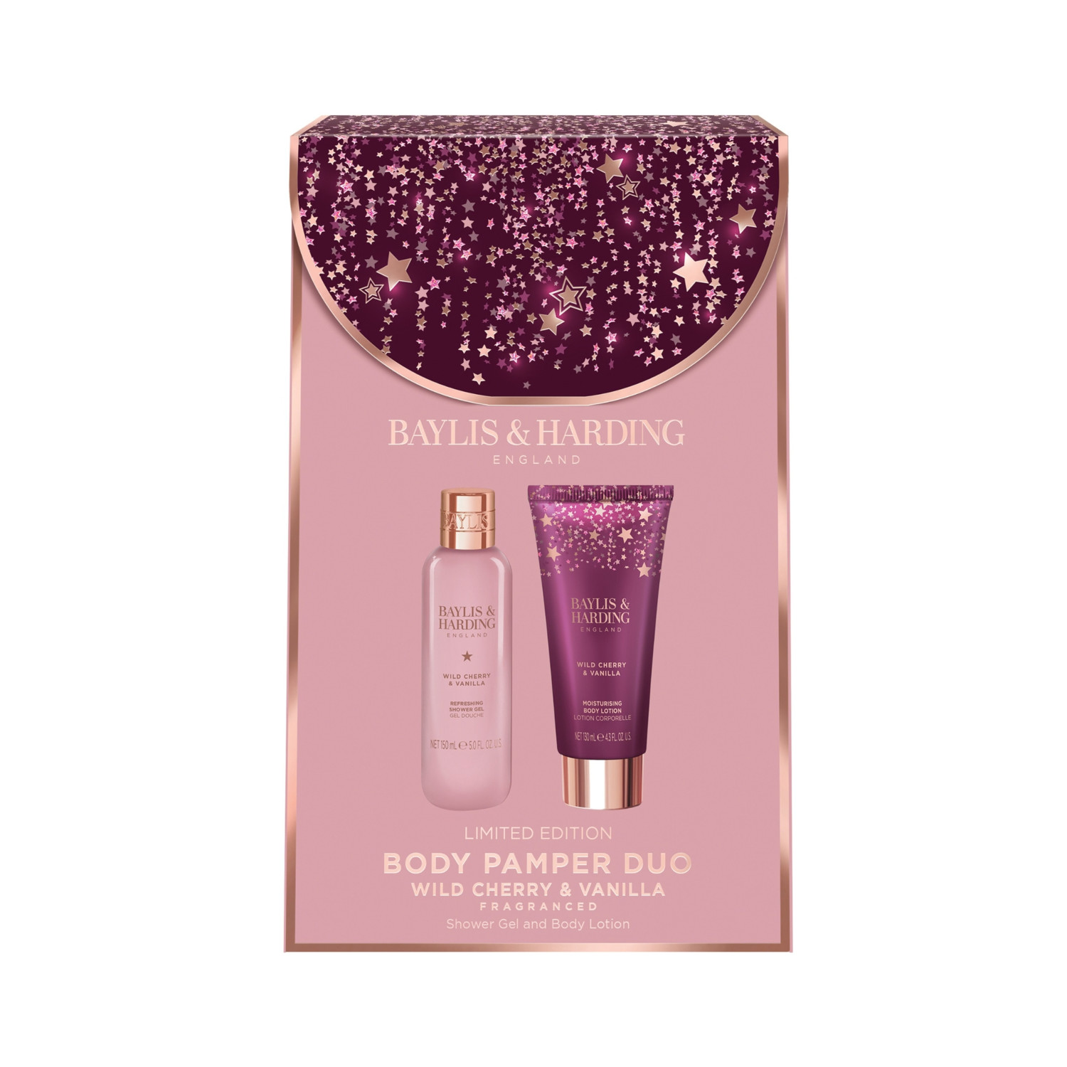 Baylis & Harding darčeková sada, Wild Cherry & Vanilla Luxury Body Pamper Duo Gift Set, 2ks
