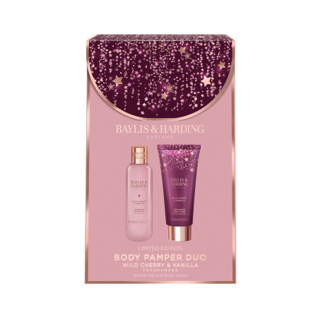 Baylis & Harding darčeková sada, Wild Cherry & Vanilla Luxury Body Pamper Duo Gift Set, 2ks