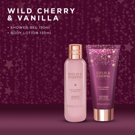 Baylis & Harding darčeková sada, Wild Cherry & Vanilla Luxury Body Pamper Duo Gift Set, 2ks