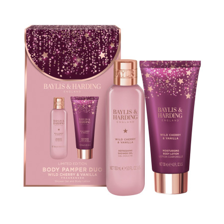 Baylis & Harding darčeková sada, Wild Cherry & Vanilla Luxury Body Pamper Duo Gift Set, 2ks