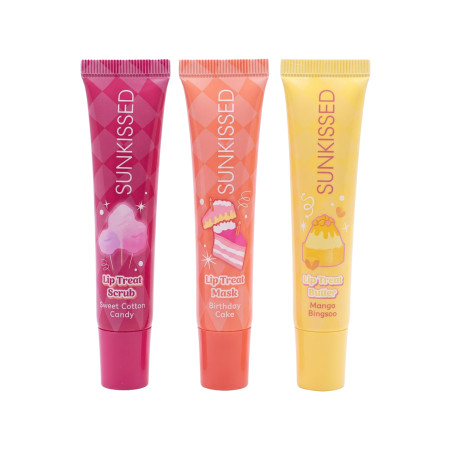Sunkissed darčeková sada na pery Scrub & Maska & Balzam na pery, Lip Treats, 3 ks