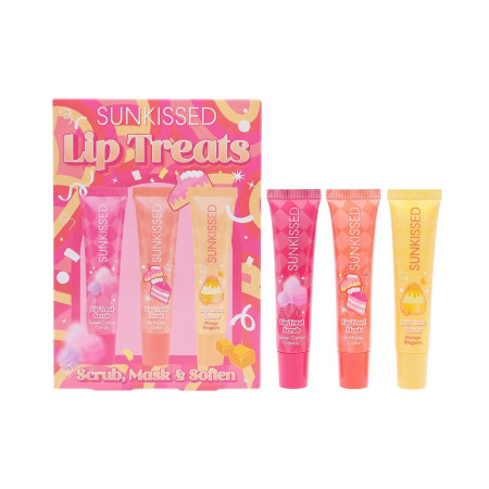 Sunkissed darčeková sada na pery Scrub & Maska & Balzam na pery, Lip Treats, 3 ks