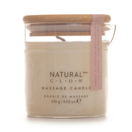 Natural Glow masážna sviečka s jojobovým olejom, Patchouli, 270 g