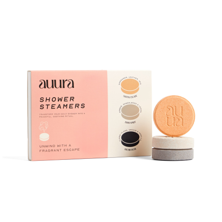 Face Facts Auura aromatické šumivé tablety do sprchy, Santal Escape, Boho Spirit & Orchid Dusk, 6 ks