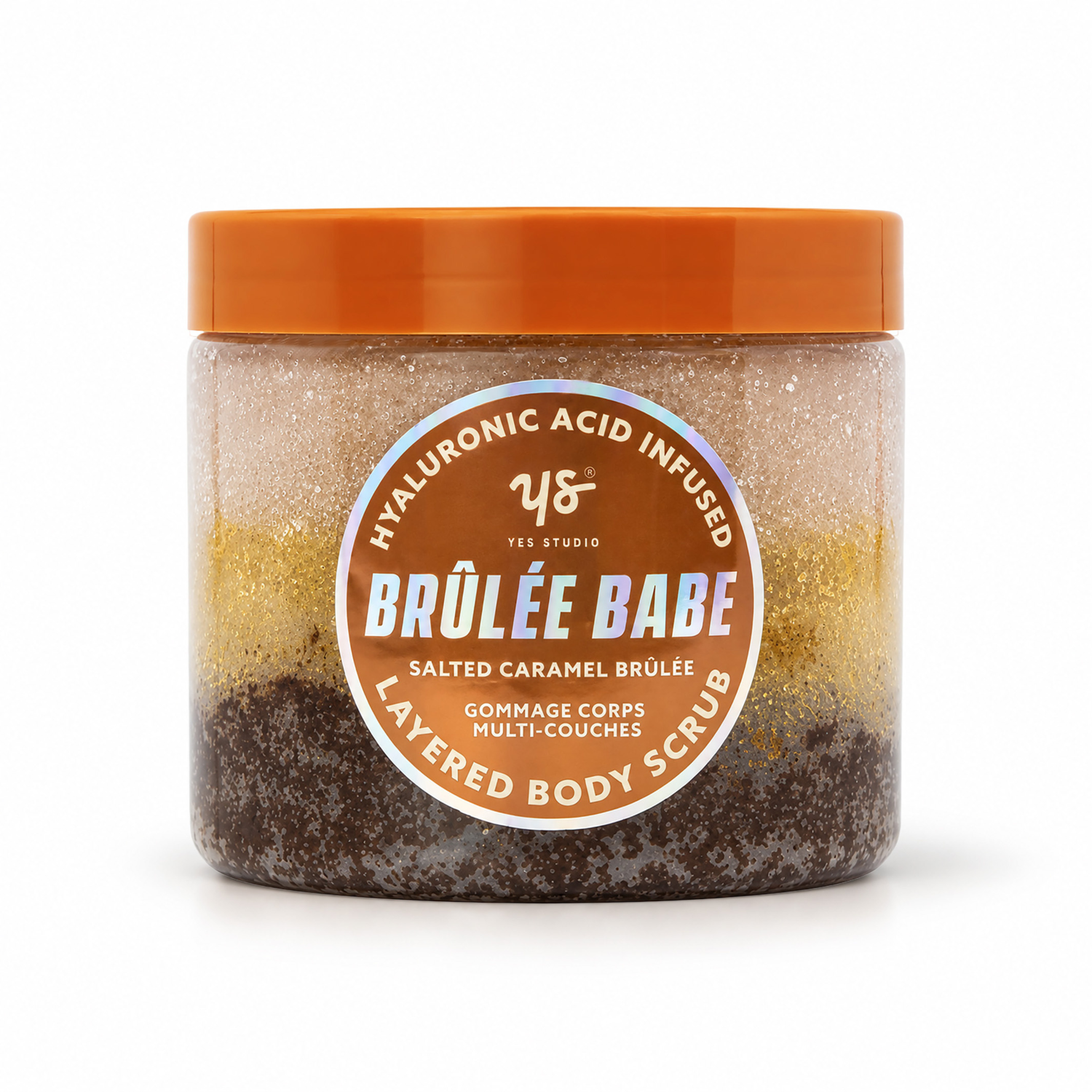 Yes Studio ošetrujúci telový peeling Layered Body Scrub, Salted Caramel Brulee, 700g