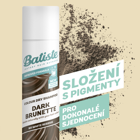 Batiste suchý šampón pre tmavo hnedé vlasy, 200ml