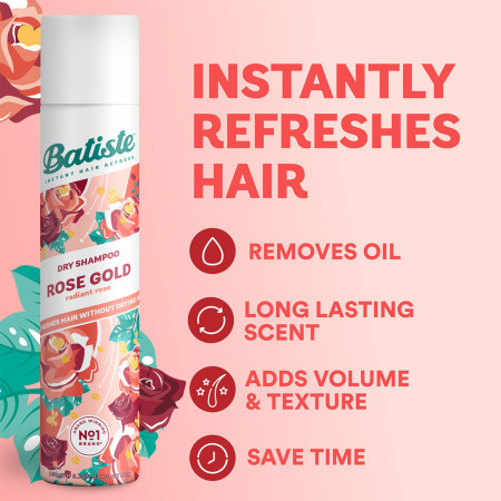 Batiste suchý šampón Rose zlaté, 200ml