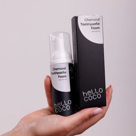 hello coco čistiaca pena na zuby s aktivným uhlím, 50ml, Mint
